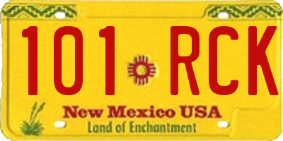 NM license plate 101RCK
