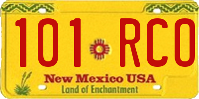 NM license plate 101RCO