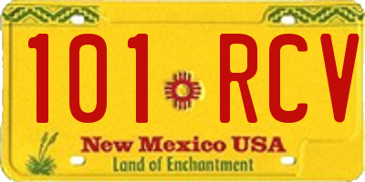 NM license plate 101RCV