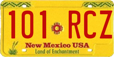 NM license plate 101RCZ