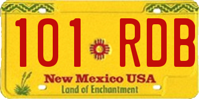 NM license plate 101RDB