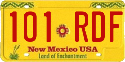 NM license plate 101RDF