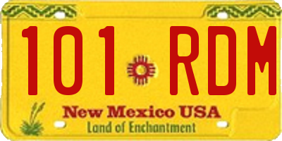 NM license plate 101RDM