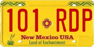 NM license plate 101RDP