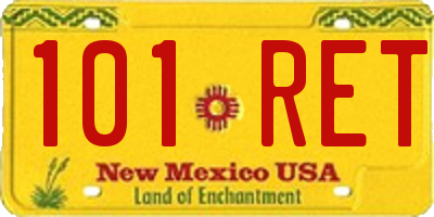 NM license plate 101RET