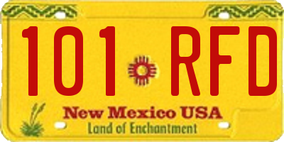 NM license plate 101RFD