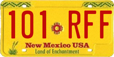 NM license plate 101RFF