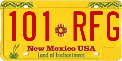 NM license plate 101RFG
