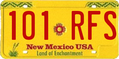 NM license plate 101RFS