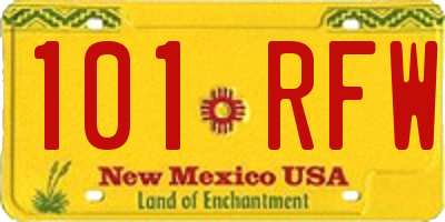 NM license plate 101RFW