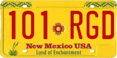 NM license plate 101RGD