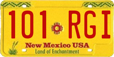 NM license plate 101RGI