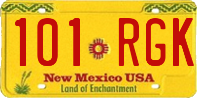 NM license plate 101RGK
