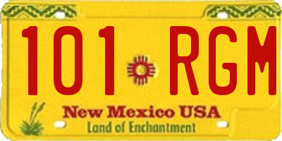 NM license plate 101RGM