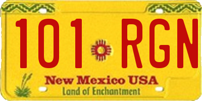 NM license plate 101RGN