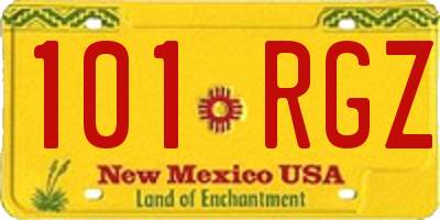 NM license plate 101RGZ