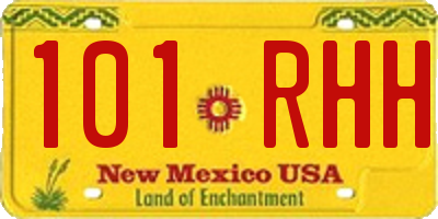 NM license plate 101RHH