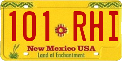 NM license plate 101RHI