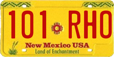 NM license plate 101RHO