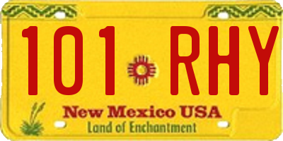 NM license plate 101RHY