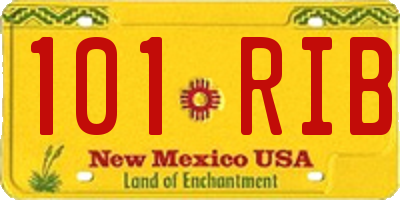NM license plate 101RIB