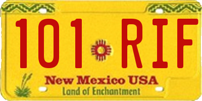 NM license plate 101RIF