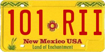 NM license plate 101RII