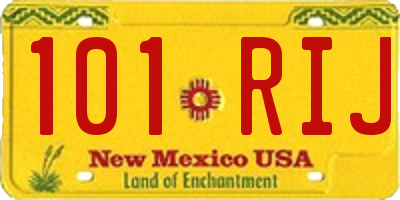 NM license plate 101RIJ