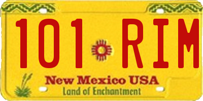 NM license plate 101RIM