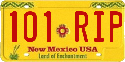 NM license plate 101RIP