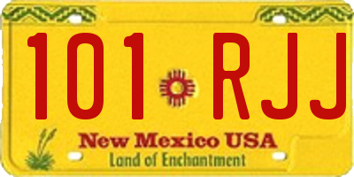 NM license plate 101RJJ