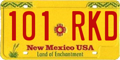 NM license plate 101RKD