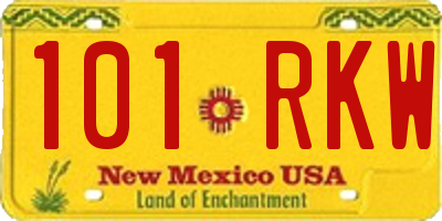 NM license plate 101RKW