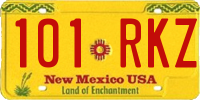 NM license plate 101RKZ