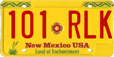 NM license plate 101RLK