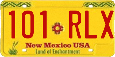 NM license plate 101RLX