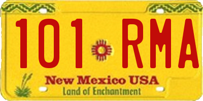 NM license plate 101RMA
