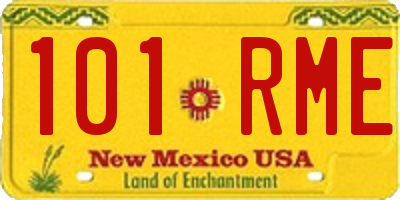 NM license plate 101RME