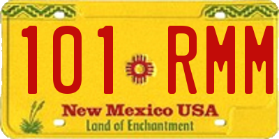 NM license plate 101RMM