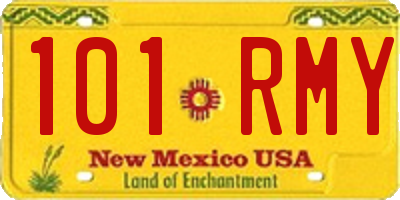 NM license plate 101RMY
