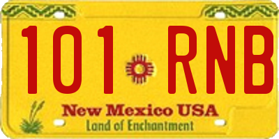 NM license plate 101RNB