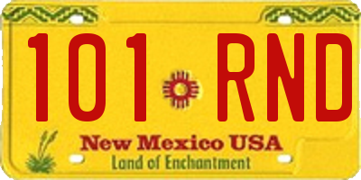 NM license plate 101RND