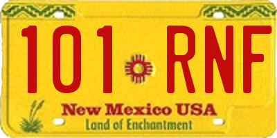 NM license plate 101RNF