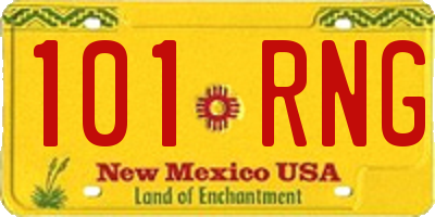 NM license plate 101RNG
