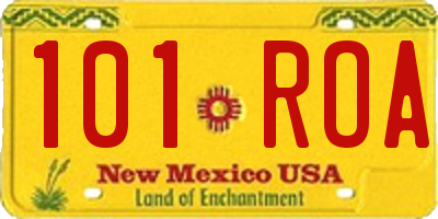 NM license plate 101ROA