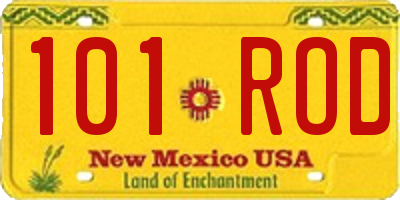 NM license plate 101ROD
