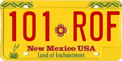 NM license plate 101ROF