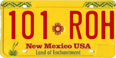 NM license plate 101ROH