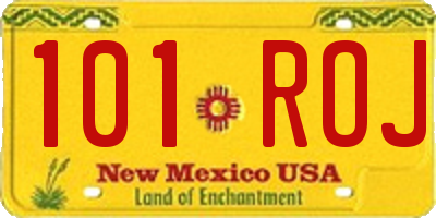 NM license plate 101ROJ