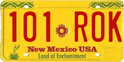 NM license plate 101ROK